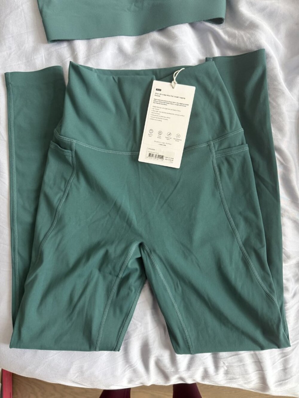 LSKD Set: Elixir Pocket Leggings S NWT + Bend & FLX Plunge Bra XS Teal - Picture 4 of 11